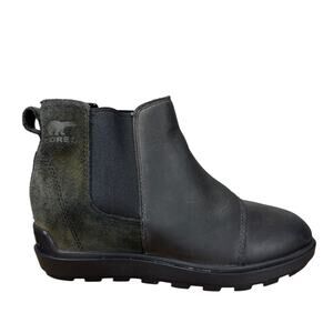 SOREL Evie II Chelsea Boots Womens 7 Black Waterproof Suede NL5020